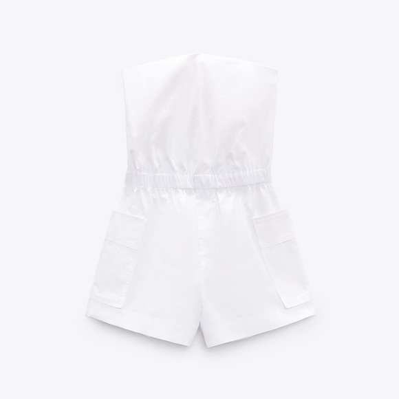 Zara GABARDINE SHORT JUMPSUIT - Picture 1 of 5